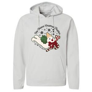 New Orleans Mr Bingle Christmas Tradition Snowmen Christmas Long Sleeve Performance Fleece Hoodie