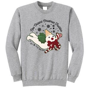 New Orleans Mr Bingle Christmas Tradition Snowmen Christmas Long Sleeve Tall Sweatshirt