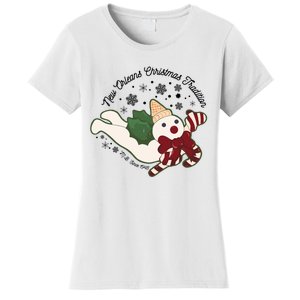 New Orleans Mr Bingle Christmas Tradition Snowmen Christmas Long Sleeve Women's T-Shirt