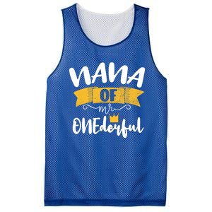 Nana Of Mr Onederful 1st Party Matching Family Cool Gift Mesh Reversible Basketball Jersey Tank