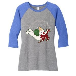 New Orleans Mr Bingle Christmas Tradition Snowmen Xmas Women's Tri-Blend 3/4-Sleeve Raglan Shirt