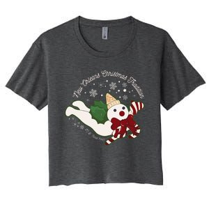 New Orleans Mr Bingle Christmas Tradition Snowmen Xmas Women's Crop Top Tee