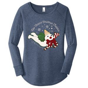 New Orleans Mr Bingle Christmas Tradition Snowmen Xmas Women's Perfect Tri Tunic Long Sleeve Shirt