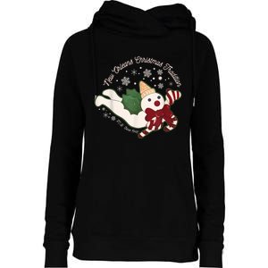 New Orleans Mr Bingle Christmas Tradition Snowmen Christmas Womens Funnel Neck Pullover Hood