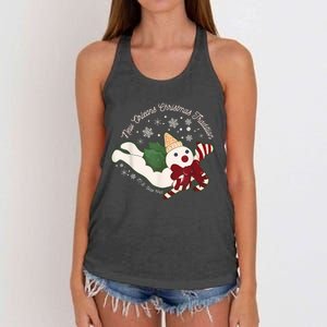 New Orleans Mr Bingle Christmas Tradition Snowmen Christmas Women's Knotted Racerback Tank