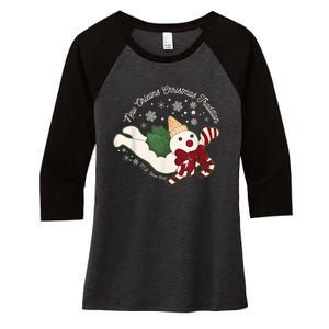 New Orleans Mr Bingle Christmas Tradition Snowmen Christmas Women's Tri-Blend 3/4-Sleeve Raglan Shirt