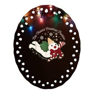 New Orleans Mr Bingle Christmas Tradition Snowmen Christmas Ceramic Oval Ornament