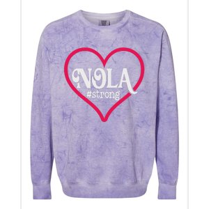 New Orleans Nola Strong Heart Colorblast Crewneck Sweatshirt