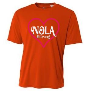 New Orleans Nola Strong Heart Cooling Performance Crew T-Shirt