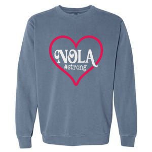 New Orleans Nola Strong Heart Garment-Dyed Sweatshirt