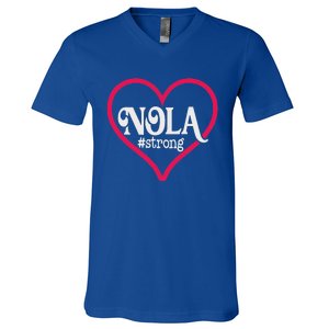 New Orleans Nola Strong Heart V-Neck T-Shirt