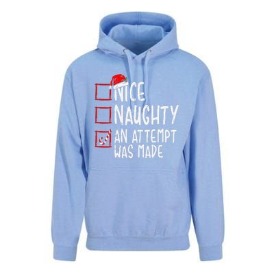 Naughty Or Nice Funny An Attempt Was Made Christmas Unisex Surf Hoodie