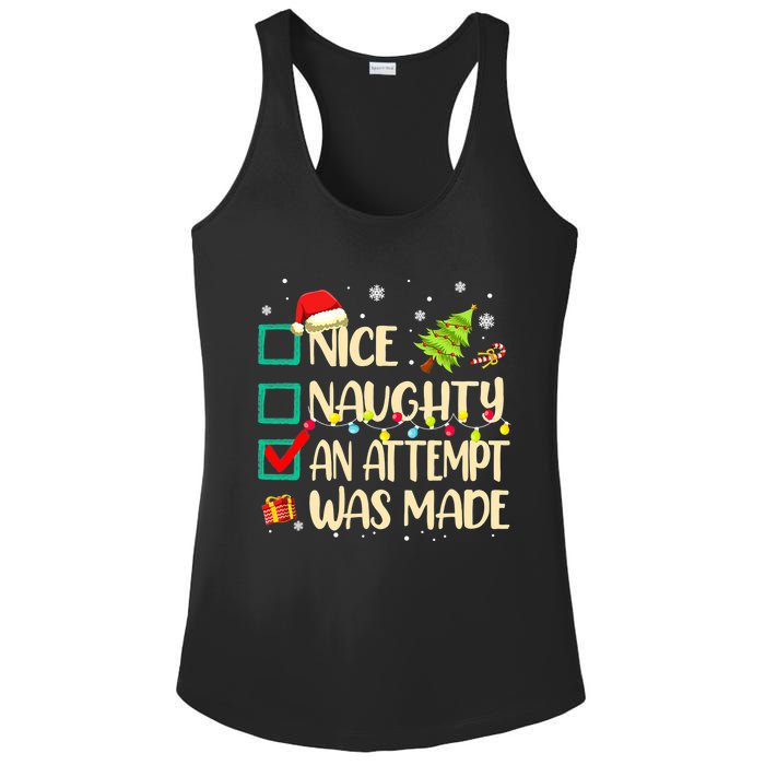 Naughty Or Nice Funny An Attempt Was Made Christmas Ladies PosiCharge Competitor Racerback Tank