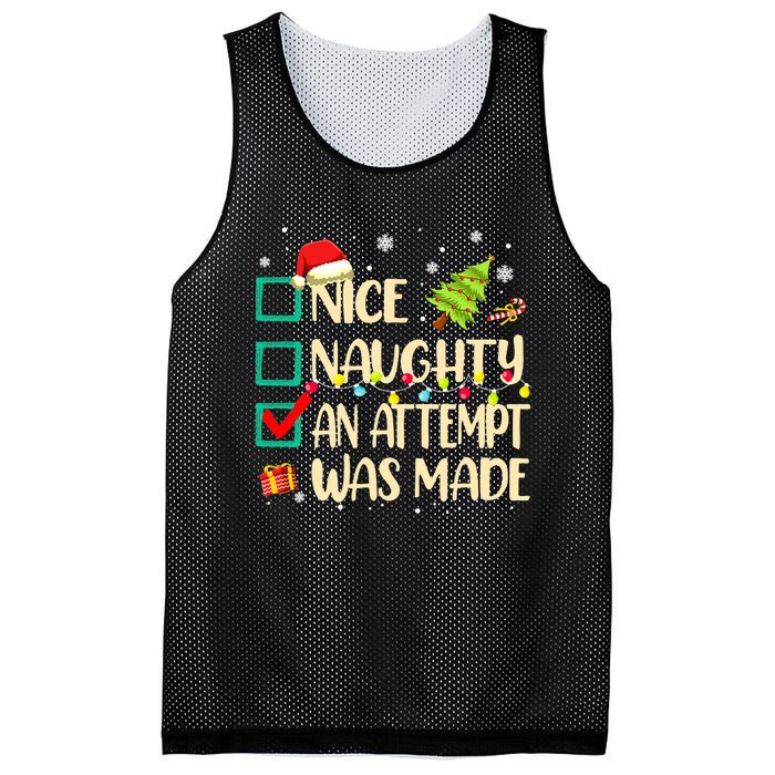 Naughty Or Nice Funny An Attempt Was Made Christmas Mesh Reversible Basketball Jersey Tank