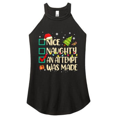 Naughty Or Nice Funny An Attempt Was Made Christmas Women’s Perfect Tri Rocker Tank