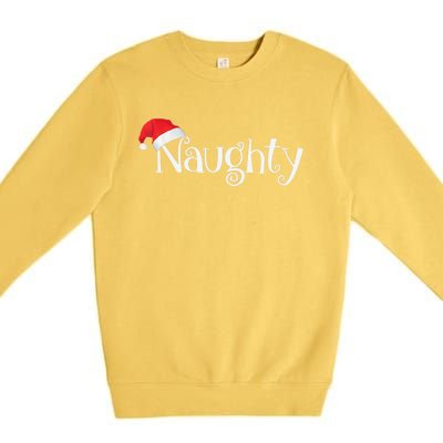 Naughty Or Nice Costume Matching Christmas Couples T Premium Crewneck Sweatshirt