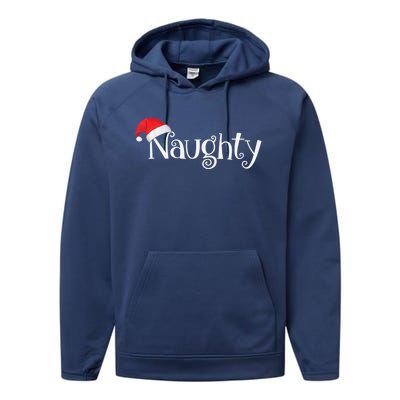 Naughty Or Nice Costume Matching Christmas Couples T Performance Fleece Hoodie