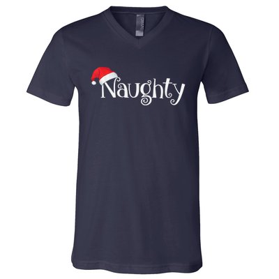 Naughty Or Nice Costume Matching Christmas Couples T V-Neck T-Shirt