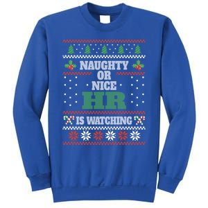 Naughty Or Nice Hu Resources Ager Ugly Christmas Hr Cool Gift Sweatshirt