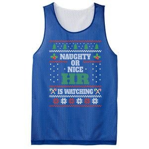 Naughty Or Nice Hu Resources Ager Ugly Christmas Hr Cool Gift Mesh Reversible Basketball Jersey Tank