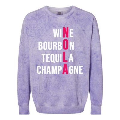 New Orleans Nola Wine Trip Vacation Colorblast Crewneck Sweatshirt