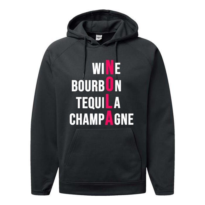 New Orleans Nola Wine Trip Vacation Performance Fleece Hoodie