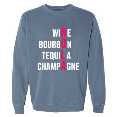 New Orleans Nola Wine Trip Vacation Garment-Dyed Sweatshirt