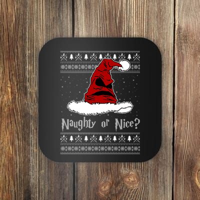 Naughty Or Nice Sorting Santa Claus Ugly Coaster
