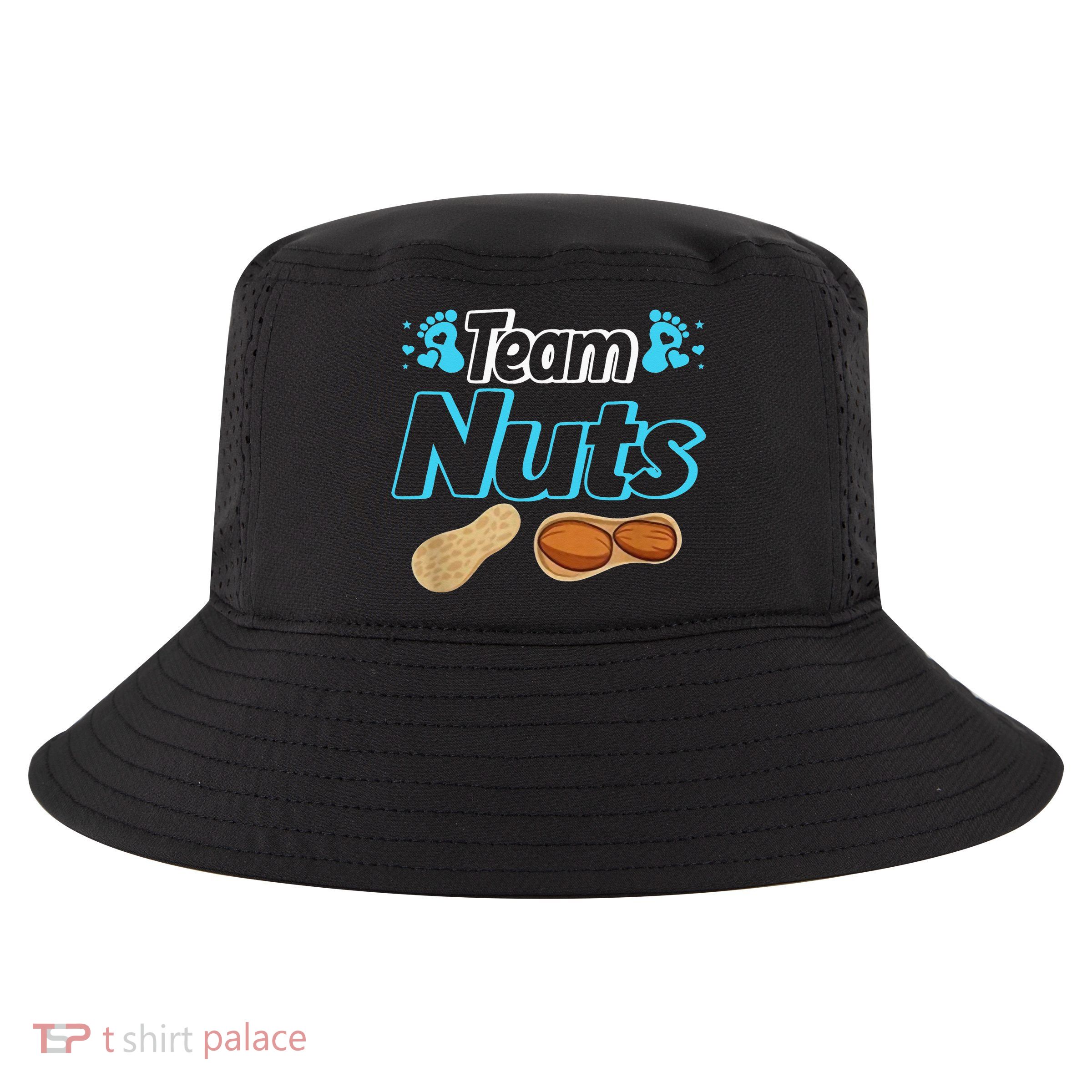 Nuts Or No Nuts Baby Shower Gender Reveal Team  Team Cool Comfort Performance Bucket Hat