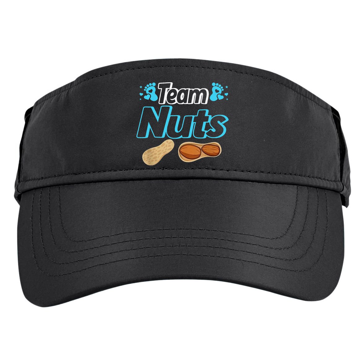Nuts Or No Nuts Baby Shower Gender Reveal Team  Team Adult Drive Performance Visor
