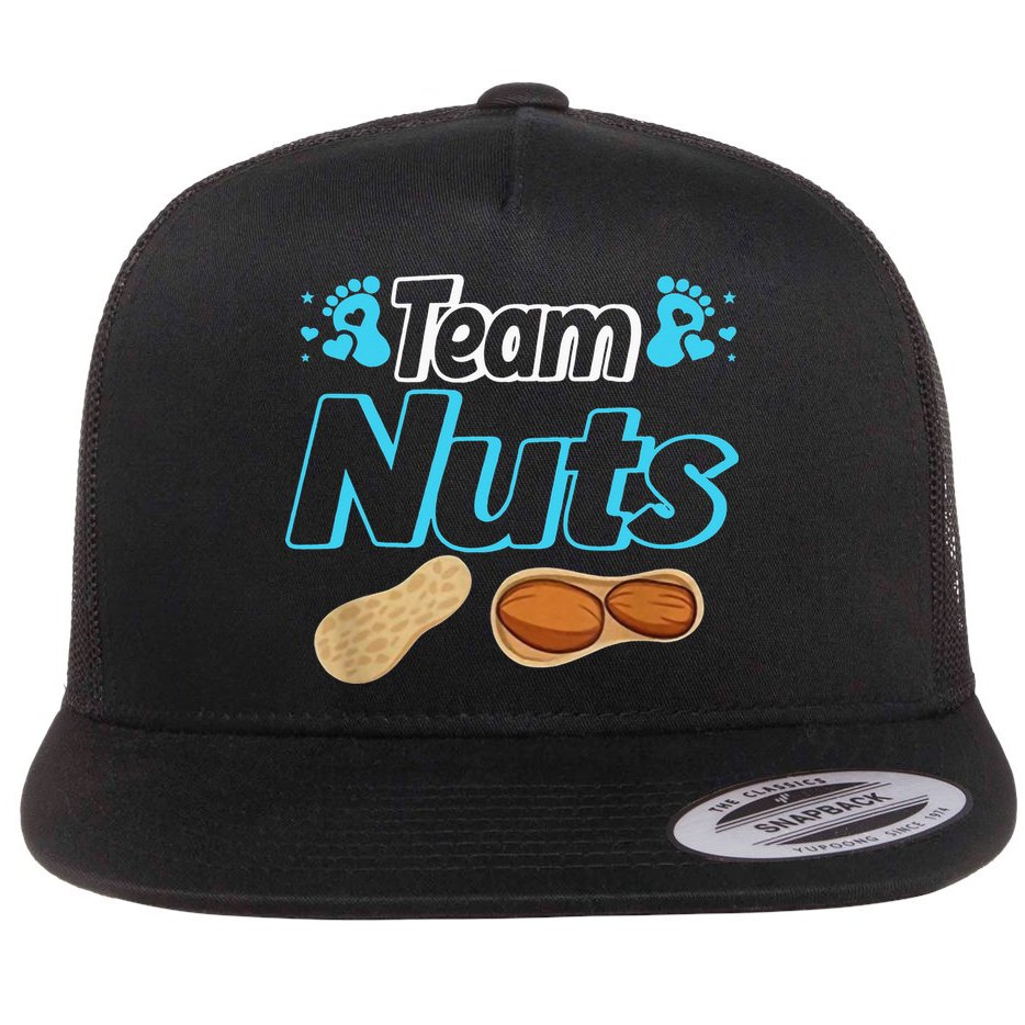 Nuts Or No Nuts Baby Shower Gender Reveal Team  Team Flat Bill Trucker Hat