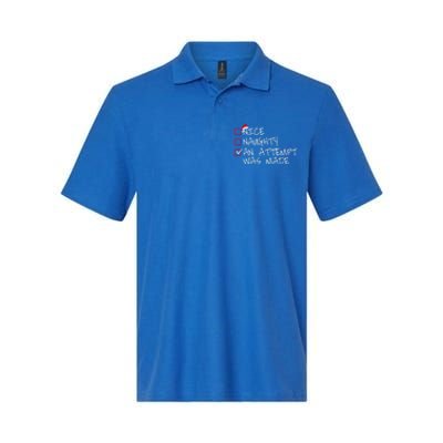 Naughty Or Nice Funny An Attempt Was Made Christmas Great Gift Softstyle Adult Sport Polo