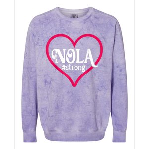 New Orleans Nola Strong Heart New Orleans Strong Colorblast Crewneck Sweatshirt