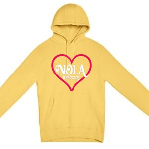 New Orleans Nola Strong Heart New Orleans Strong Premium Pullover Hoodie