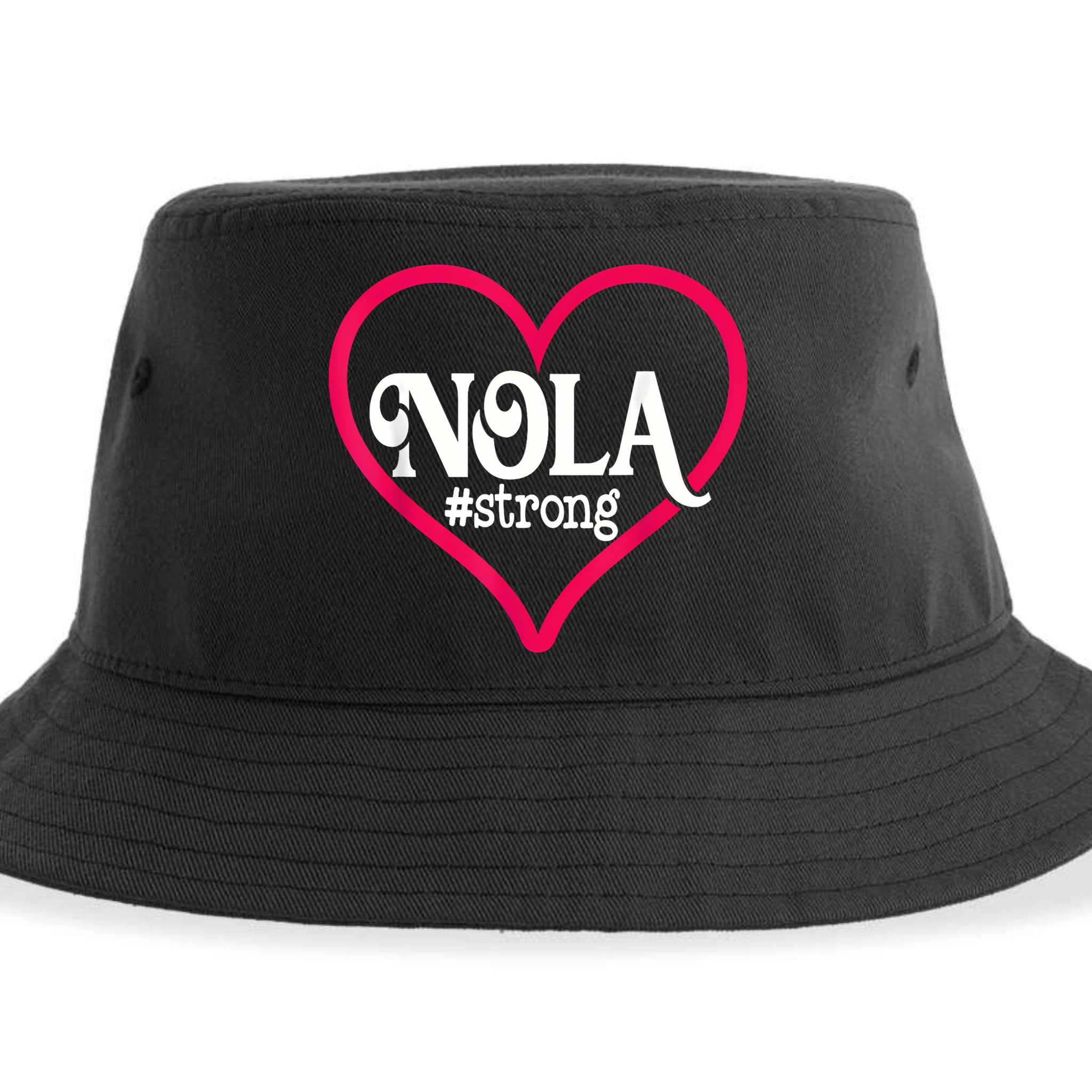 New Orleans Nola Strong Heart New Orleans Strong Sustainable Bucket Hat