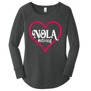 New Orleans Nola Strong Heart New Orleans Strong Women's Perfect Tri Tunic Long Sleeve Shirt