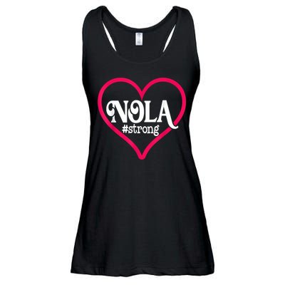 New Orleans Nola Strong Heart New Orleans Strong Ladies Essential Flowy Tank