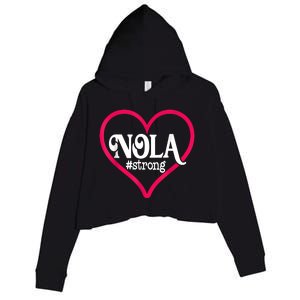 New Orleans Nola Strong Heart New Orleans Strong Crop Fleece Hoodie