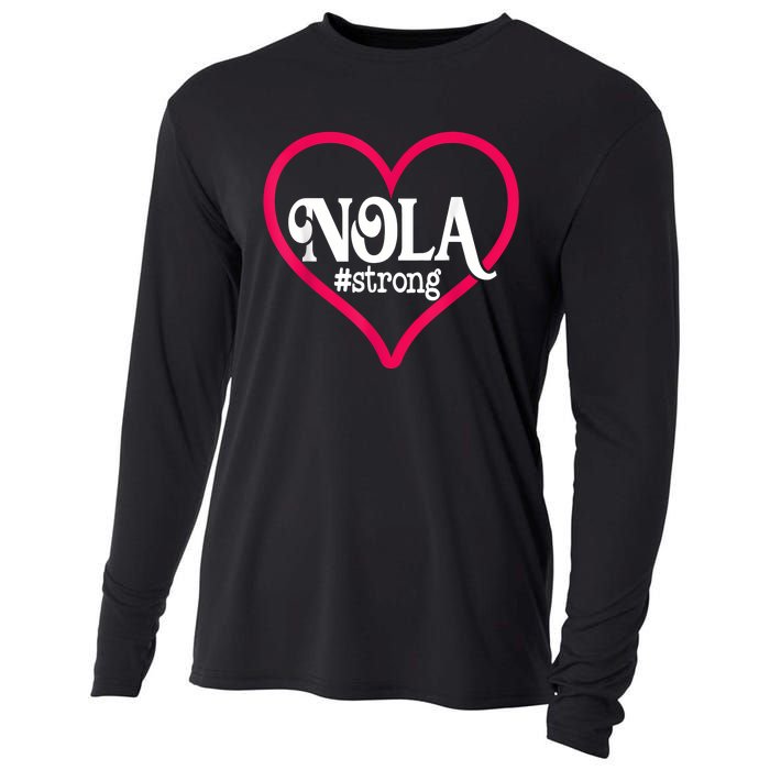 New Orleans Nola Strong Heart New Orleans Strong Cooling Performance Long Sleeve Crew