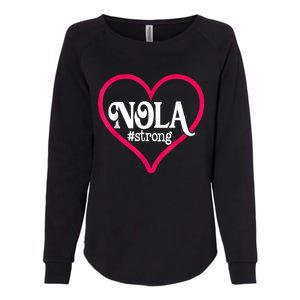 New Orleans Nola Strong Heart New Orleans Strong Womens California Wash Sweatshirt