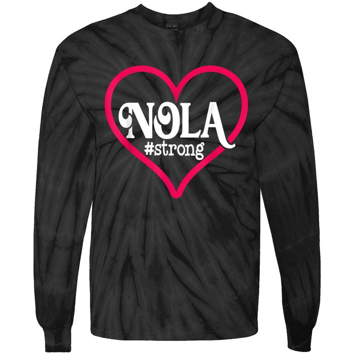 New Orleans Nola Strong Heart New Orleans Strong Tie-Dye Long Sleeve Shirt