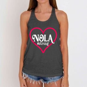 New Orleans Nola Strong Heart New Orleans Strong Women's Knotted Racerback Tank