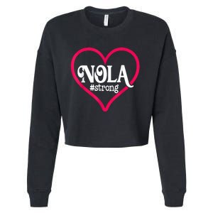 New Orleans Nola Strong Heart New Orleans Strong Cropped Pullover Crew