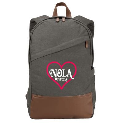 New Orleans Nola Strong Heart New Orleans Strong Cotton Canvas Backpack