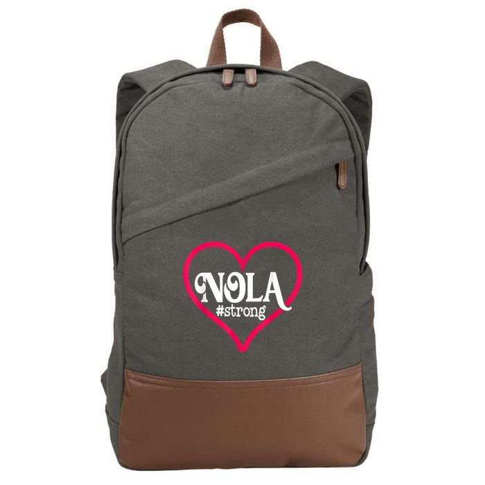 New Orleans Nola Strong Heart New Orleans Strong Cotton Canvas Backpack