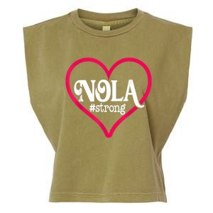 New Orleans Nola Strong Heart New Orleans Strong Garment-Dyed Women's Muscle Tee