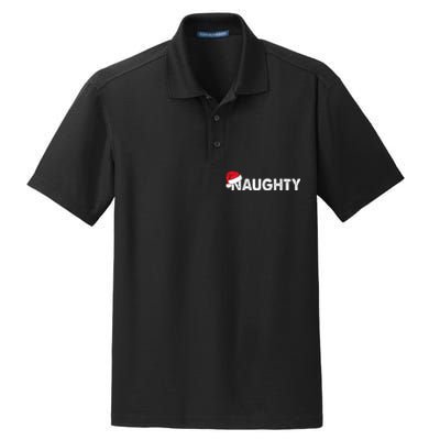 Naughty Or Nice Matching Christmas Couples Dry Zone Grid Polo