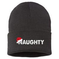 Naughty Or Nice Matching Christmas Couples Sustainable Knit Beanie