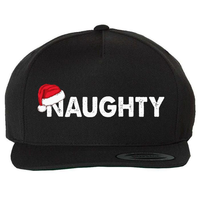 Naughty Or Nice Matching Christmas Couples Wool Snapback Cap