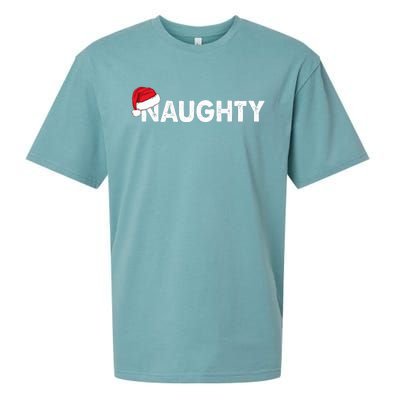 Naughty Or Nice Matching Christmas Couples Sueded Cloud Jersey T-Shirt